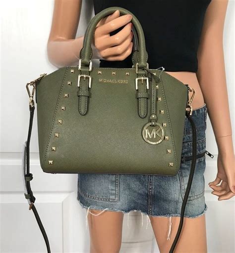 michael kors olive green purse|michael kors olive green crossbody.